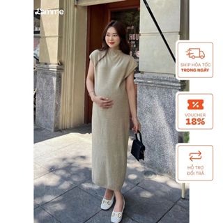 Váy bầu len tay hến co giãn 4 chiều, màu sắc trung tính, trẻ trung phù hợp mùa thu đông by LAMME