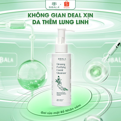 Gel rửa mặt Rễ Nhân sâm thanh lọc, mịn màng da - GINSENG PURIFYING FACIAL CLEANSER 130ML BIBALA