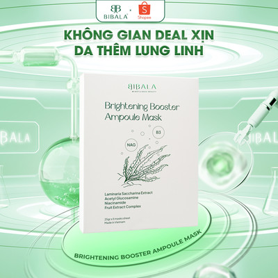 [Hộp] Mặt nạ dưỡng sáng, làm dịu và dưỡng ẩm BRIGHTENING BOOSTER AMPOULE MASK BIBALA 25G (25G x 8)