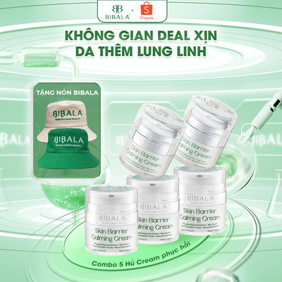 COMBO 5 Lọ Kem dưỡng làm dịu da, dưỡng ẩm BIBALA SKIN BARRIER CALMING CREAM BIBALA