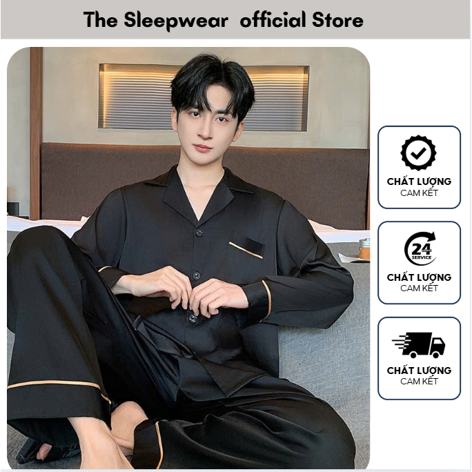  Bộ pijama lụa Latin Nam Cao Cấp Ống suông CÓ TÚI QUẦN - BL06- Bộ Ngủ Nam Chất Lụa đắt t ền nhất 