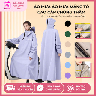  Áo Mưa Áo Mưa Măng Tô Cao Cấp Tích Hợp Khoá Kéo Nút Bấm Che Phủ Kín Người Kèm Kính Chắn Mưa Chống Thấm 