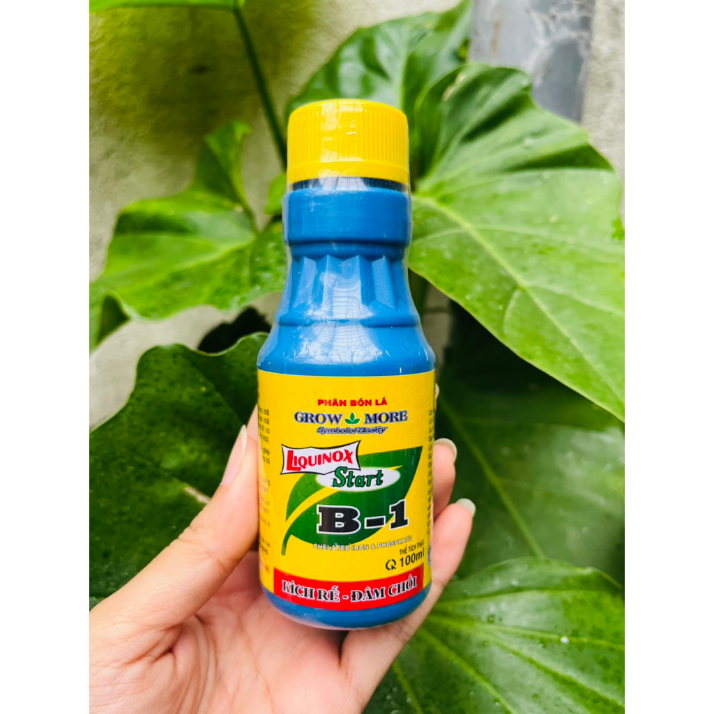 Phân bón lá B1 Grow more 100ml -Vitamin B1 cho cây văn phòng, kiểng lá, bón hoa