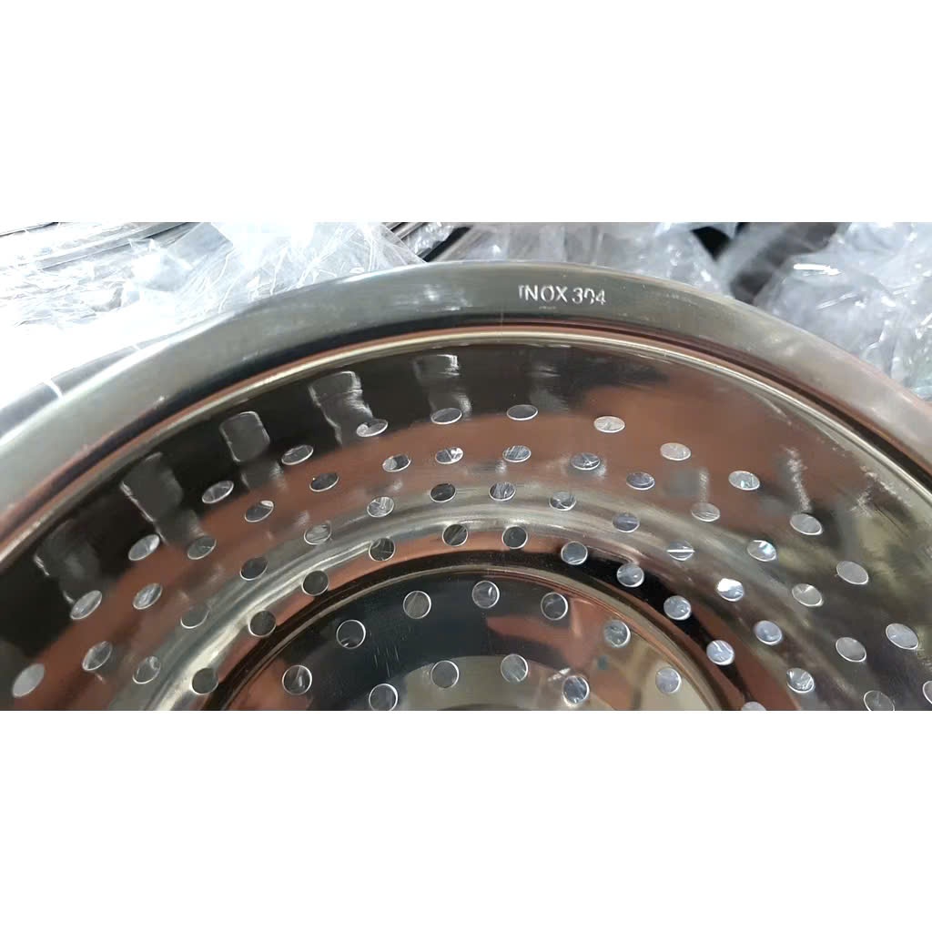 RỔ INOX 304, RÁ INOX 304, rổ rá inox kích thước lớn, rổ inox không gỉ - Đường kính lỗ ø 7 mm