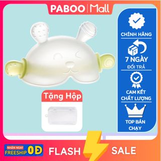 (ĐÃ KIỂM ĐỊNH)Gặm nướu cho bé PABOO cầm tay ,chất liệu silicon thực phẩm siêu mềm tiệt trùng an toàn giảm ngứa hiệu quả