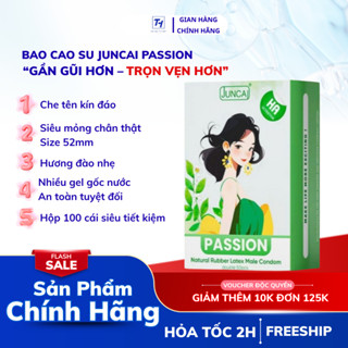  Bao cao su siêu mỏng JUNCAI Passion HA Ultra Thin siêu nhiều gel bôi trơn gốc nước an toàn size 52mm 