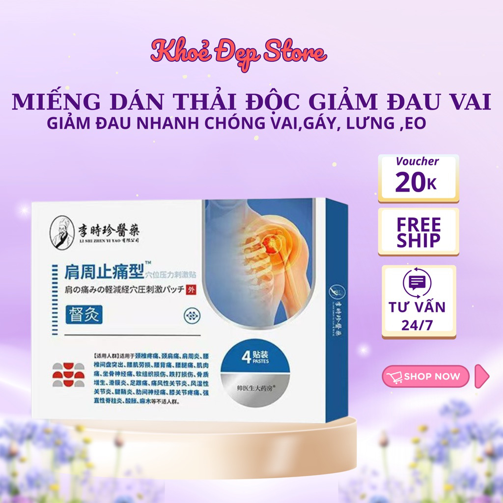 Miếng Dán Thảo Dược Giảm Đau Xương Khớp Vai Gáy Lưng Eo KHỎE ĐẸP STORE-Miếng Dán Xua Tan Đau Nhức, Mệt Mỏi