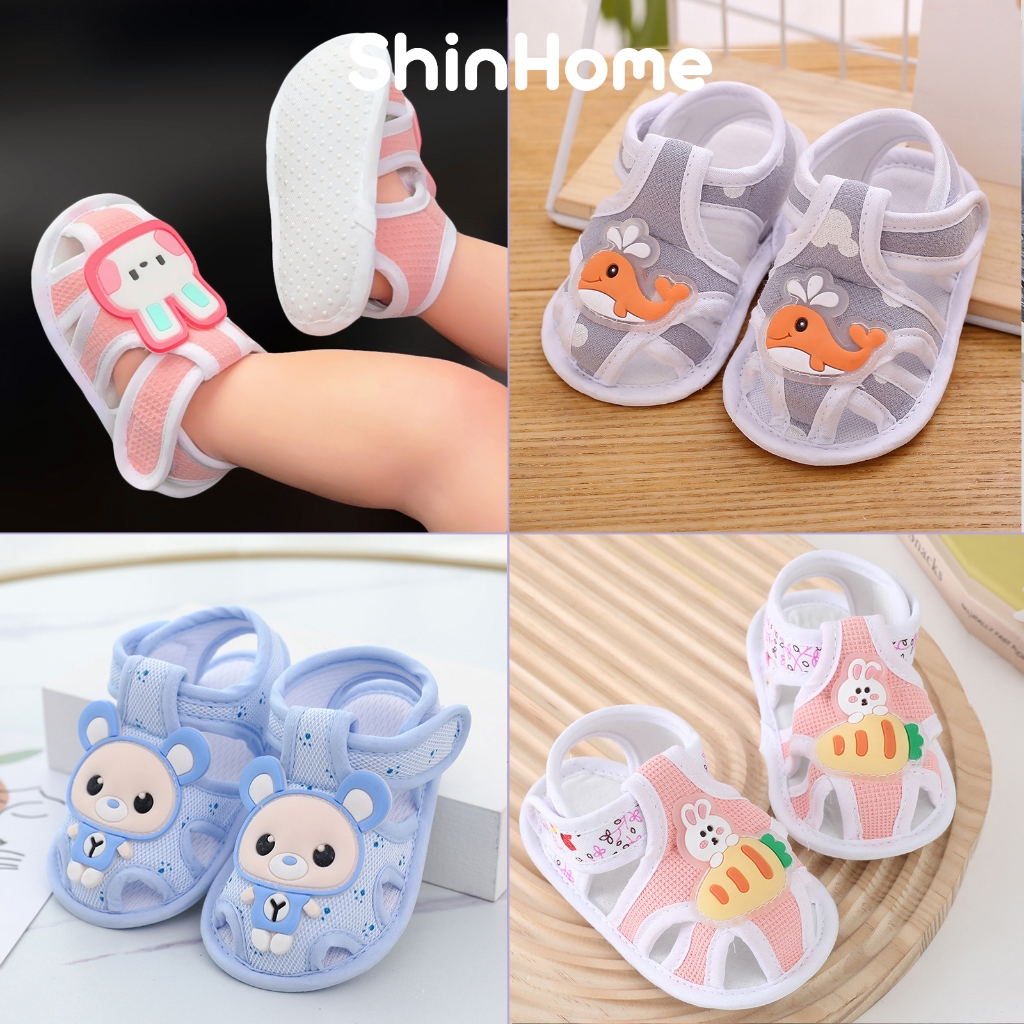 Đóng hộp - Dép vải mềm tập đi chống trượt an toàn cho bé sơ sinh 0-1 tuổi ShinHome (form nhỏ)