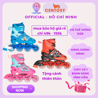  Tặng bảo vệ  Giày Trượt Patin Trẻ Em Roller Skate Centosy Bear Có Bánh Đèn Led Sáng,Tăng Chỉnh 3 Size Cho Bé Sử Dụng 