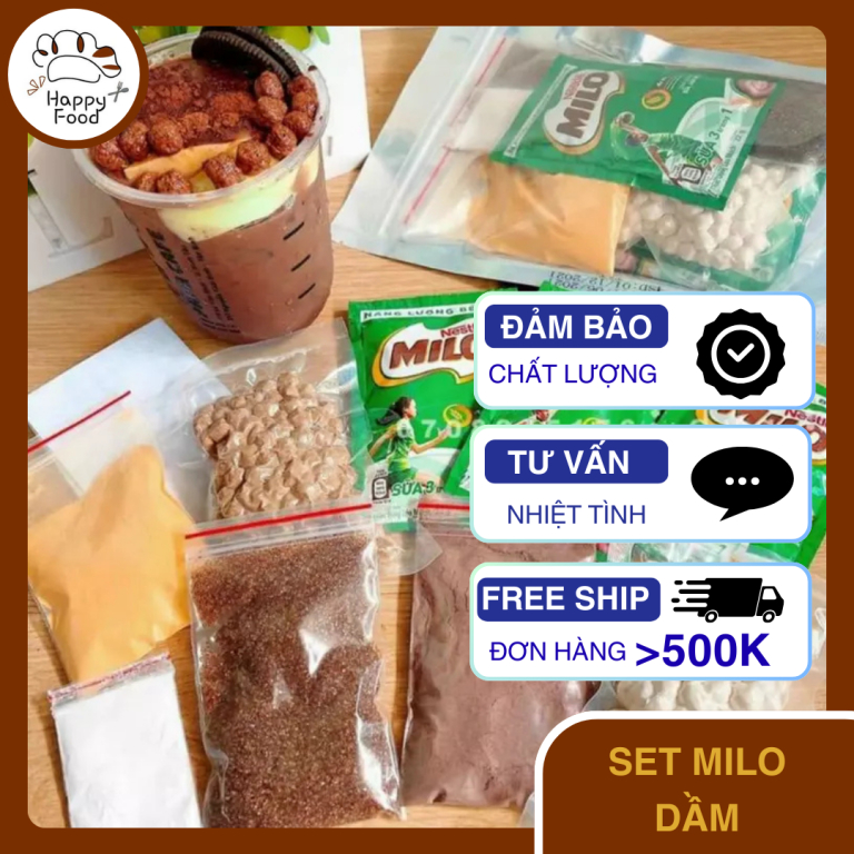 Set milo dầm Happy Food