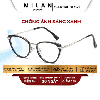  Mắt Kính Mắt Mèo MILAN EYEWEAR Chống Ánh Sáng Xanh Hỗ Trợ Lắp Tròng Theo Độ Cận Loạn MI29 