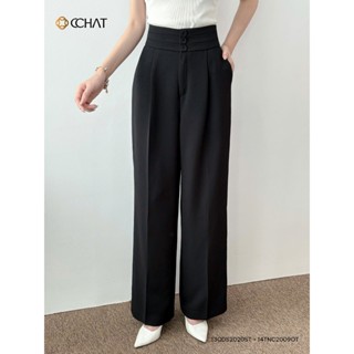 Quần Ống Rộng CCHAT Kiểu Bản Cạp To 3 Cúc Chất Tuytsi Cao Cấp 53QDS2010ST