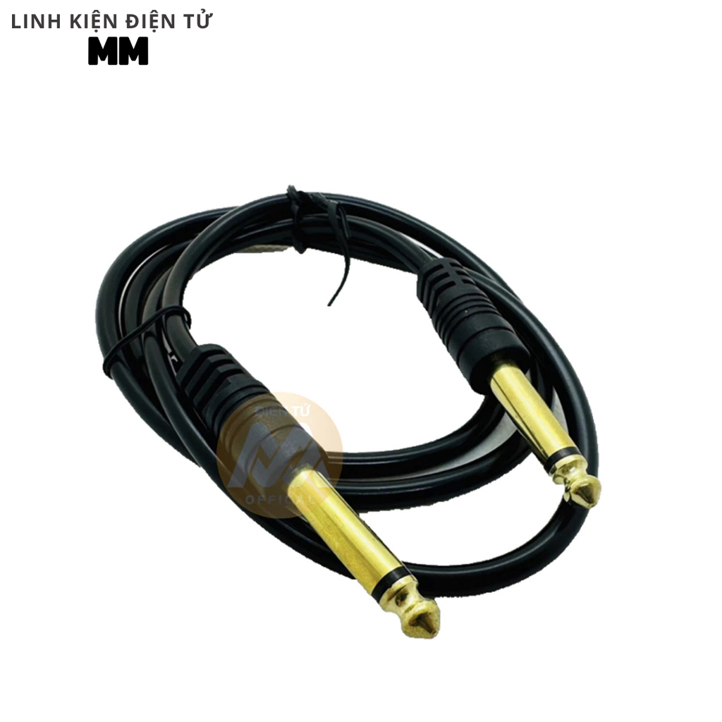 Dây tín hiệu 2 đầu 6 li màu đen jack xi vàng - Dùng để nối tín hiệu âm thanh