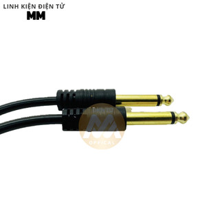 Dây tín hiệu 2 đầu 6 li màu đen jack xi vàng - Dùng để nối tín hiệu âm thanh