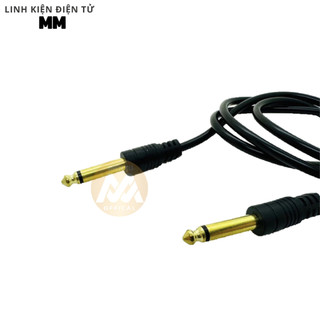 Dây tín hiệu 2 đầu 6 li màu đen jack xi vàng - Dùng để nối tín hiệu âm thanh