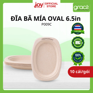  10 đĩa dùng 1 lần oval Gracz 6.5in  trắng  hàng nhập khẩu Thái Lan P009C 