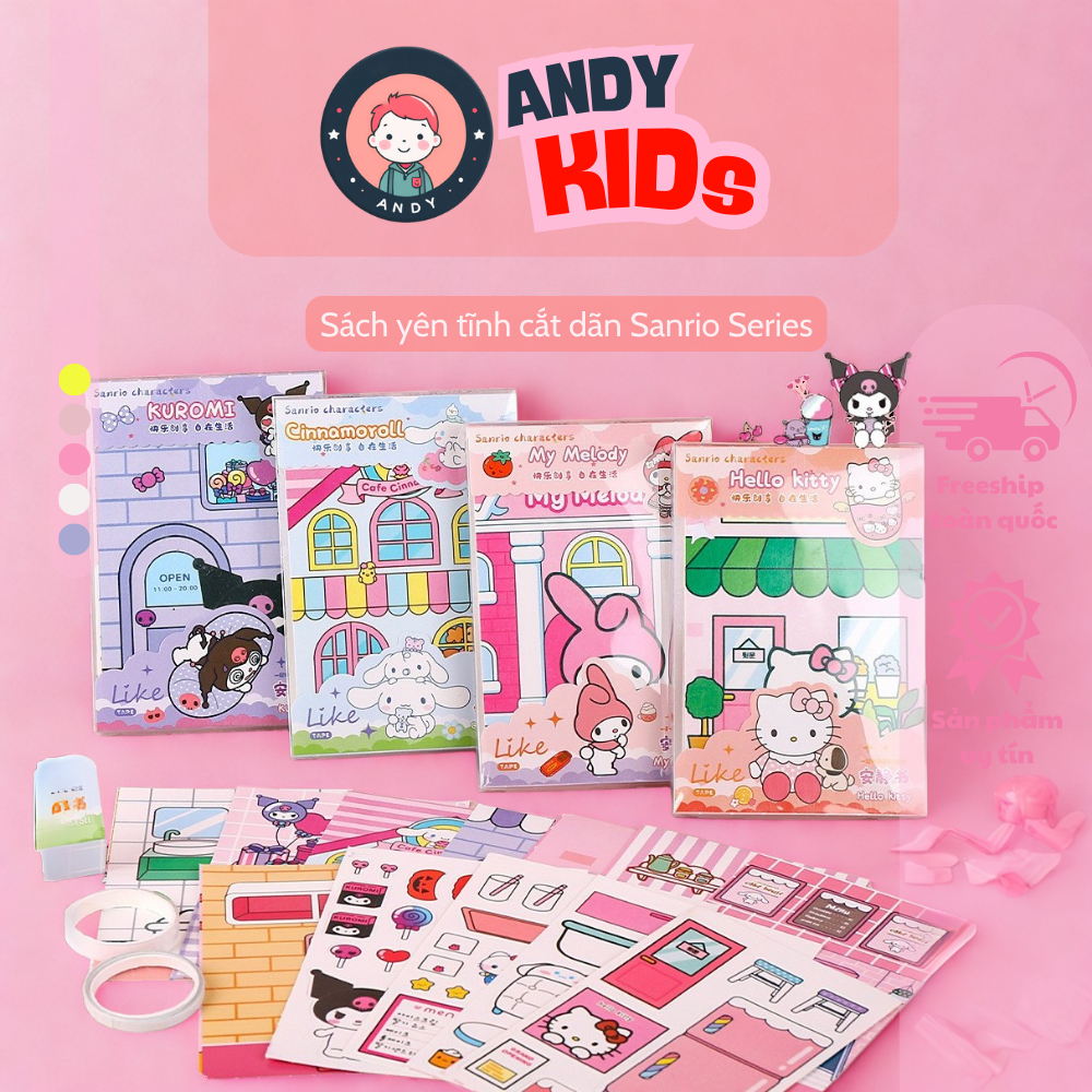 Đồ chơi cuốn sách từ tính Sanrio Kuromi ANDY KIDS quà tặng bé gái đồ chơi thủ công tự làm bằng tay