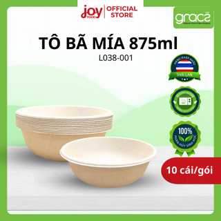  10 tô bát bã mía Gracz 875ml đựng bún miến cháo phở hàng Thái nhập khẩu 100% tự nhiên L038001 