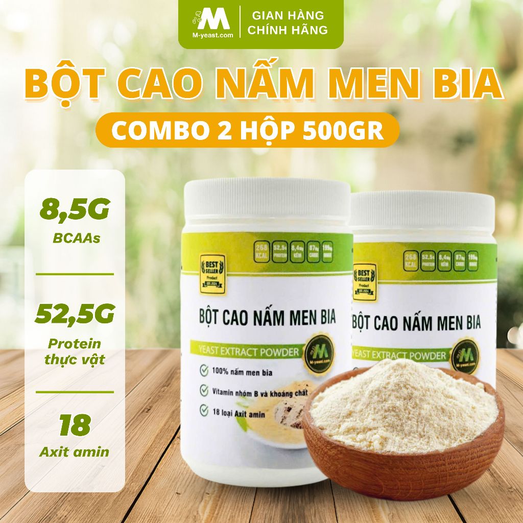 [COMBO 2] Bột nấm men bia nguyên chất 500g, giàu protein tự nhiên, bổ dưỡng tốt cho sức khỏe chính h