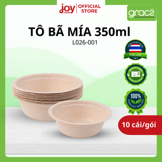  10 chén bát bã mía Gracz size 350ml nhập khẩu Thái Lan 100% sợi tự nhiên an toàn sức khỏe L026001 