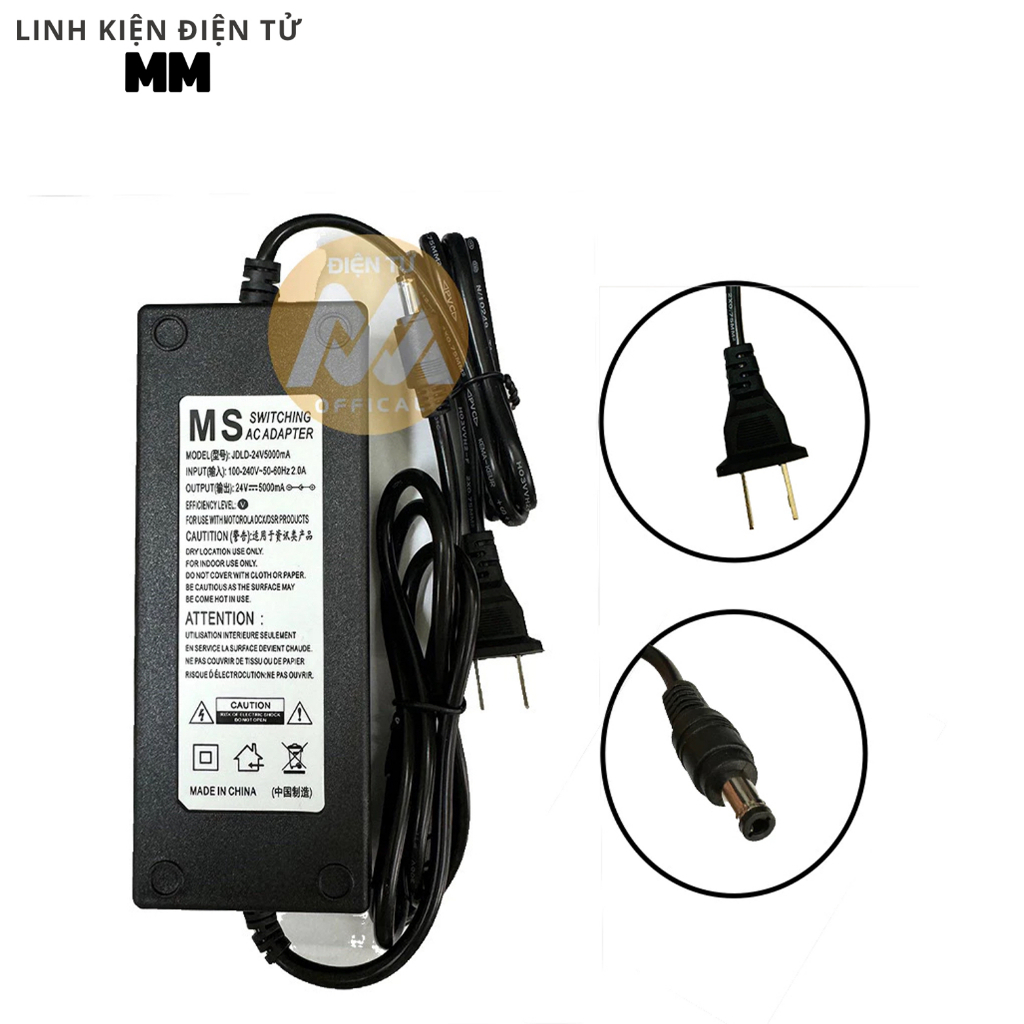 Nguồn adapter 24V 2A-3A-5A (5.5*2.5mm) hàng tốt - Dùng cho các thiết bị điện tử 24V