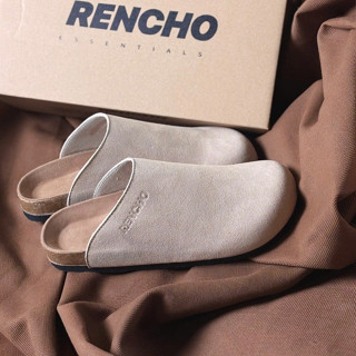  RENCHO PREMIUM dép da nam nữ bít mũi cao cấp RENNE MULES DA BÒ NGUYÊN TẤM đế trấu định hình lòng bàn chân 