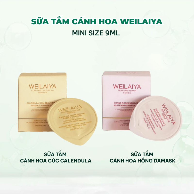 Bộ sản phẩm mini Weilaiya sữa tắm dùng thử tiện lợi