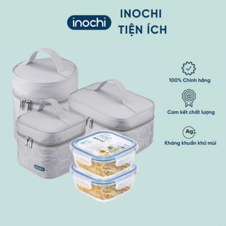  Bộ hộp thuỷ tinh đựng thức ăn mang đi làm Nikko kèm túi giữ nhiệt Yoshino - CHÍNH HÃNG INOCHI 