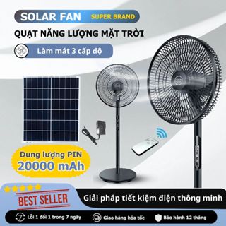 Quạt Năng Lượng Mặt Trời Công Suất 25W Gió Mạnh, Quạt Cây Đứng Tích Điện Cao Cấp Tiết Kiệm Điện