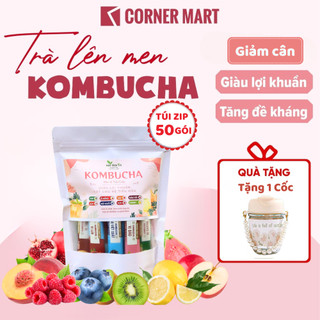 [TẶNG BÌNH] Túi 50 Gói Trà Kombucha Mix Vị Detox Lên Men, Hỗ Trợ Tiêu Hóa, Kiểm Soát Cân Nặng