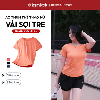 Áo Thun Thể Thao Nữ KSM Tay Ngắn Cổ Tròn Vải Thấm Hút Tốt, Mau Khô Dùng Tập Thể Dục, Yoga, Cầu Lông AN504