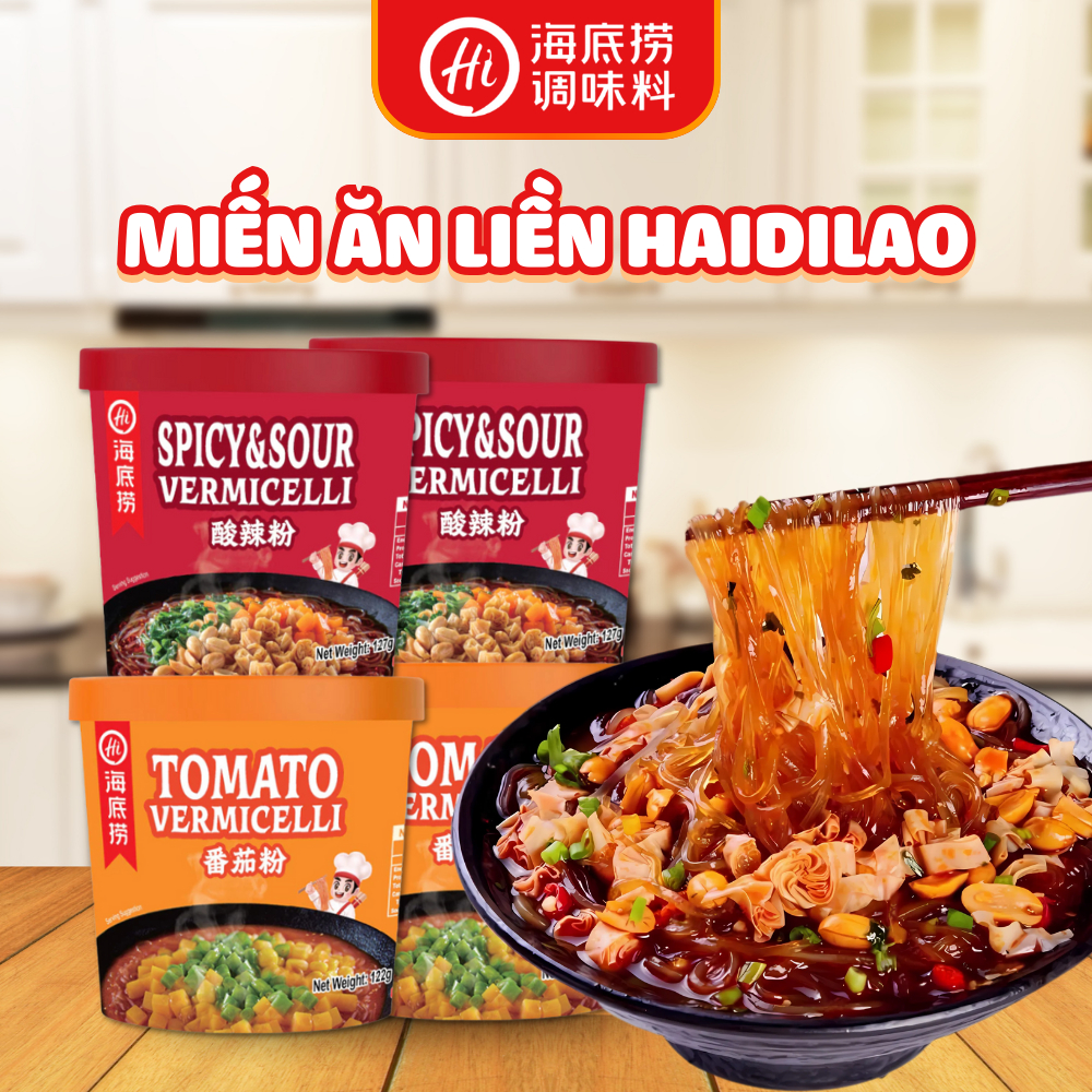 Miến Ăn Liền Haidilao 2 Vị Hấp Dẫn, Tiện Lợi Cho Du Lịch Và Dân Văn Phòng 127G
