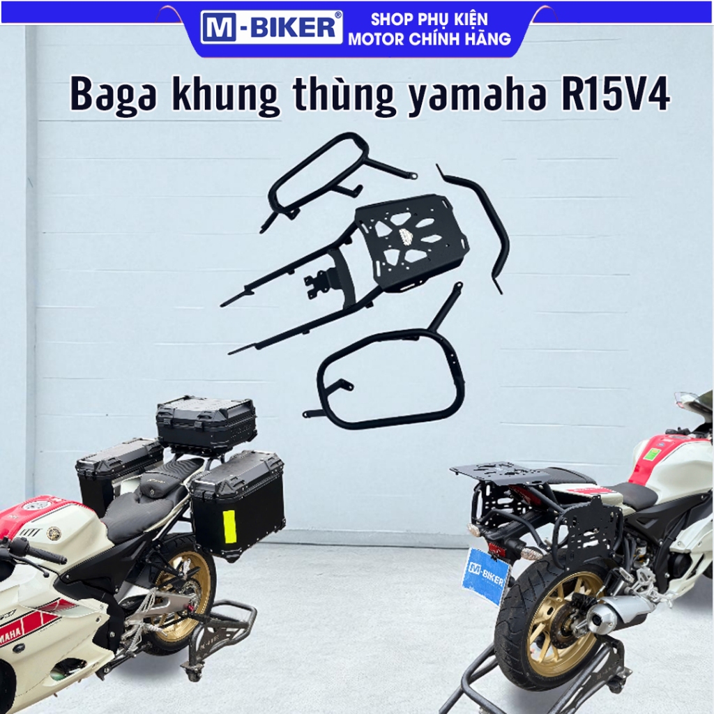 Baga Khung Thùng Yamaha R15V4  Baga Khung Thùng Sau R15V4 MBiker, Chắc Chắn, Tiện Lợi, Gắn Thùng Top