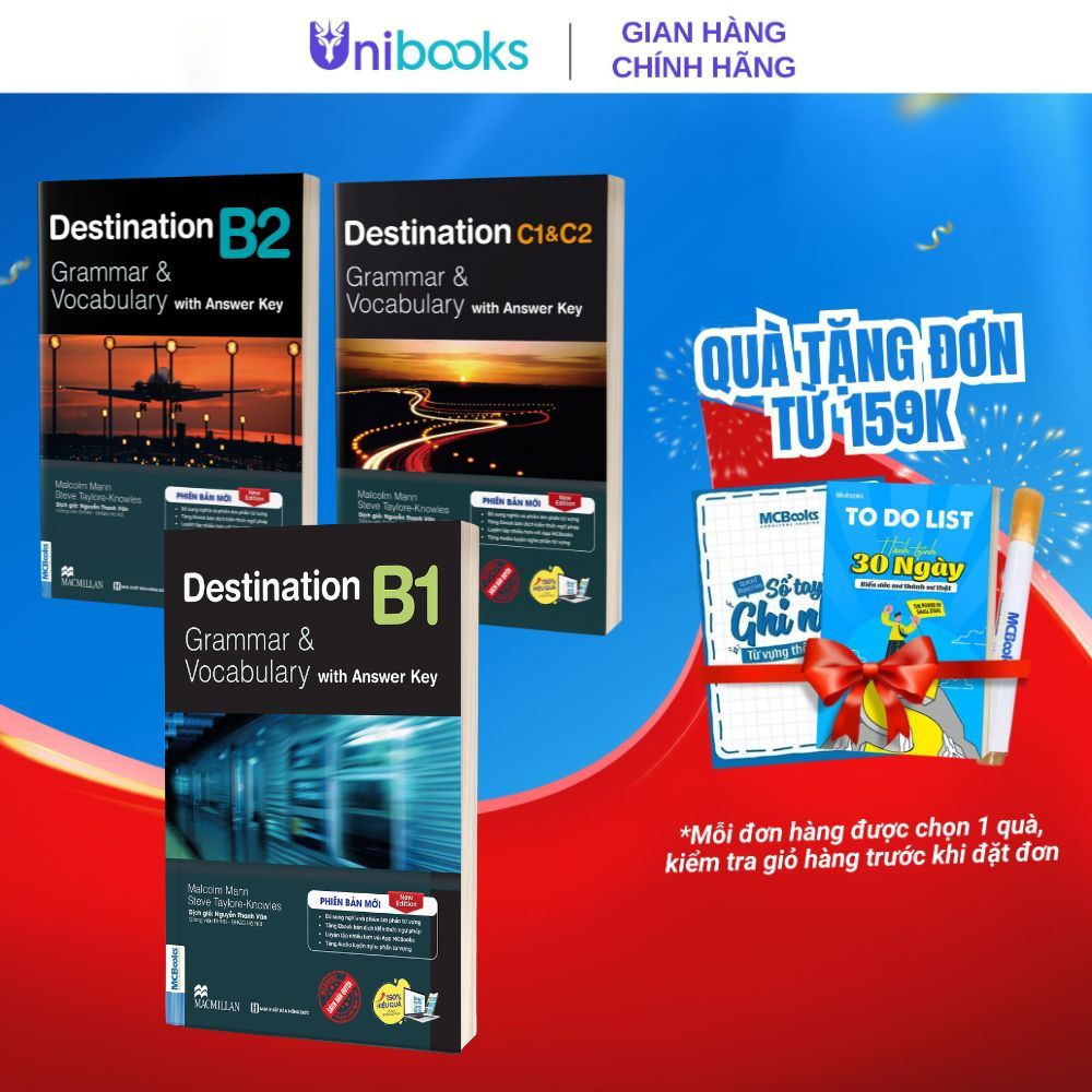 Sách- Trọn Bộ Giáo Trình Destination Grammar & Vocabulary B1, B2, C1&C2 (kèm đáp án)- Phân loại Lẻ/c