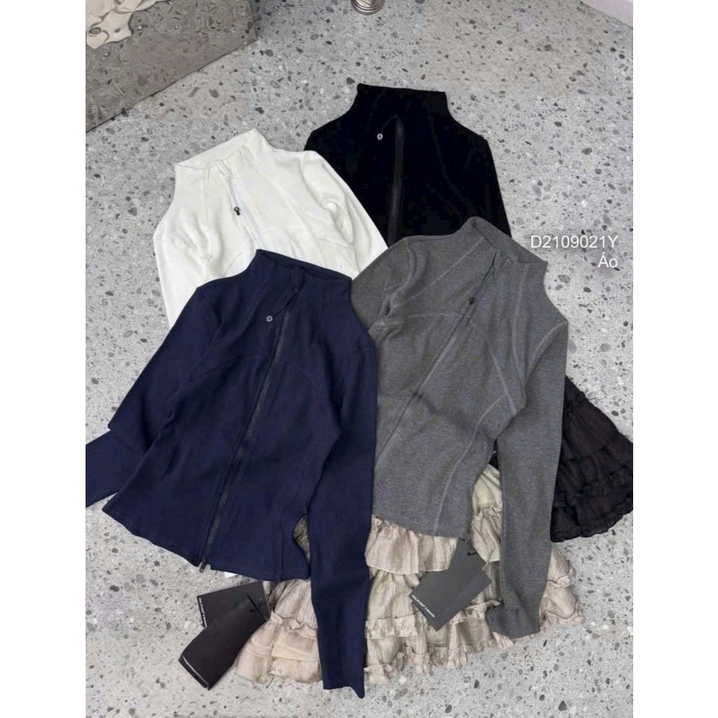 Áo khoác thun kiểu dây kéo khóa tay dài TOMBI SHOP