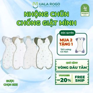 Nhộng chũn cho bé chống giật mình Ualarogo Cocoon 2 khóa sợi tre Bamboo và Modal mềm co giãn 4 chiều
