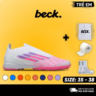 Giày Bóng Đá Trẻ Em F50 Elite Laceless Lamine Yamal Hồng Không Dây HQ TF