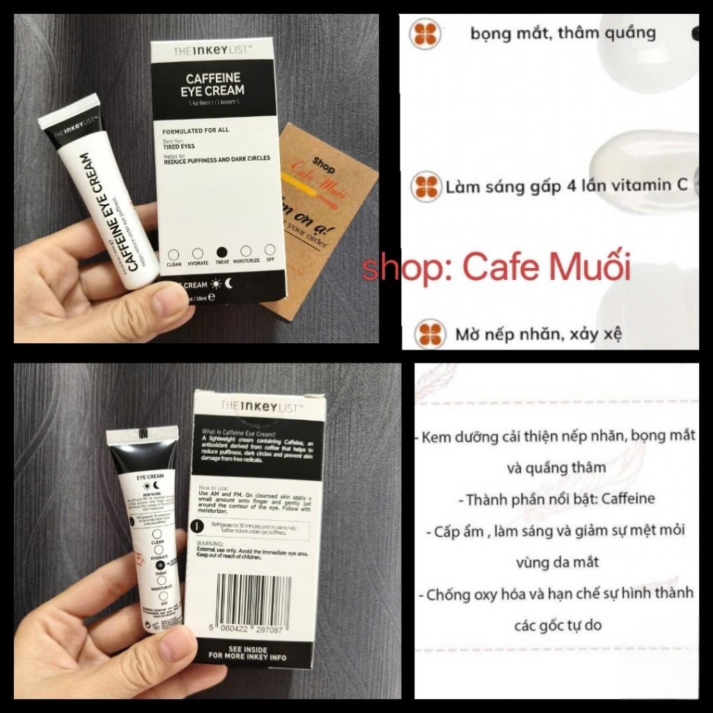 KEM DƯỠNG MẮT The INKEY List Caffeine Eye Cream 15g