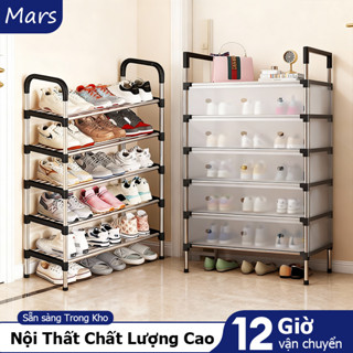 Mars Kệ Inox 5 Tầng Có Vách Ngăn Chắn Bụi, Giá Inox Để Giày Dép 5 Tầng Có Nắp Đậy, Tủ Giày mới