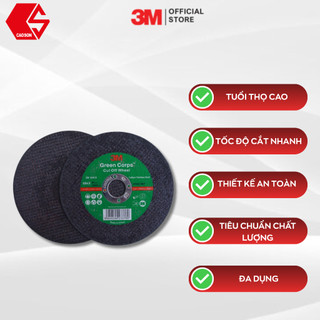 Đá Cắt Kim Loại 3M Green Corps Kích Thước 107mm x 1.2mm x 16mm