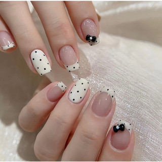 Nailbox thiết kế, hoạ tiết chấm bi, nơ