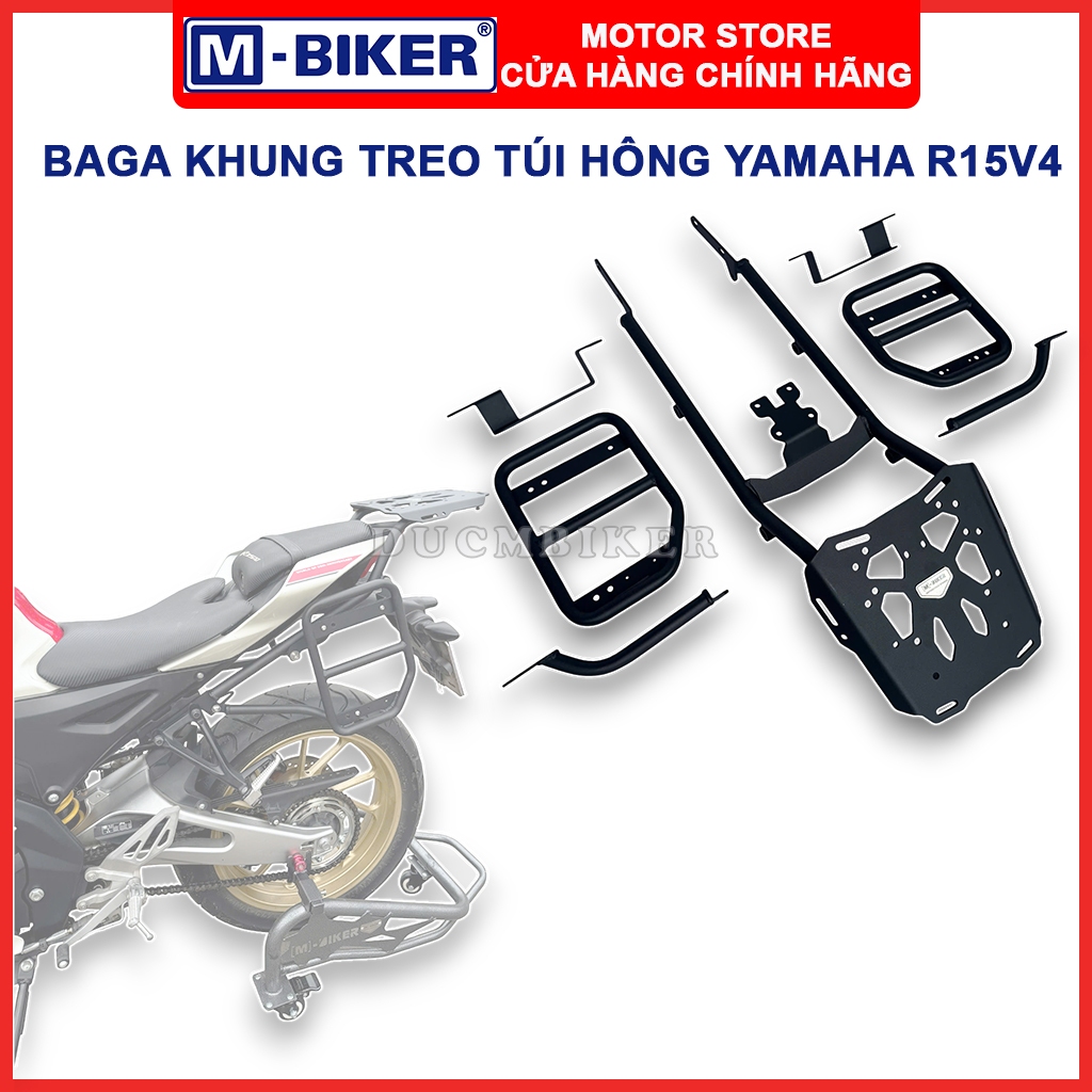 Baga R15M/R15V4, Khung túi hông R15V4, Baga sau gắn khung túi 2 bên dành cho Yamaha R15M | M-Biker
