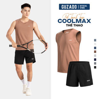 Set Bộ Thể Thao Nam GUZADO Mẫu Tanktop CoolMax Thoáng Mát, phong Cách Thể Thao, Khỏe Khoắn BTT03