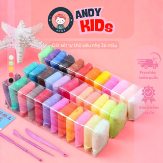 Combo đất sét tự khô Nhật 12/36 màu ANDY KIDS đất nặn tự khô hình cao cấp siêu nhẹ đồ chơi
