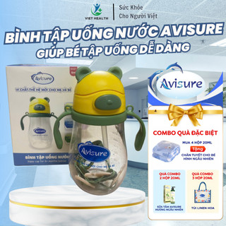  Bình Tập Uống Nước Cho Bé Ăn Dặm Avisure Ống Nước Silicon Mềm Van Chống Sặc Chống Tràn An Toàn 