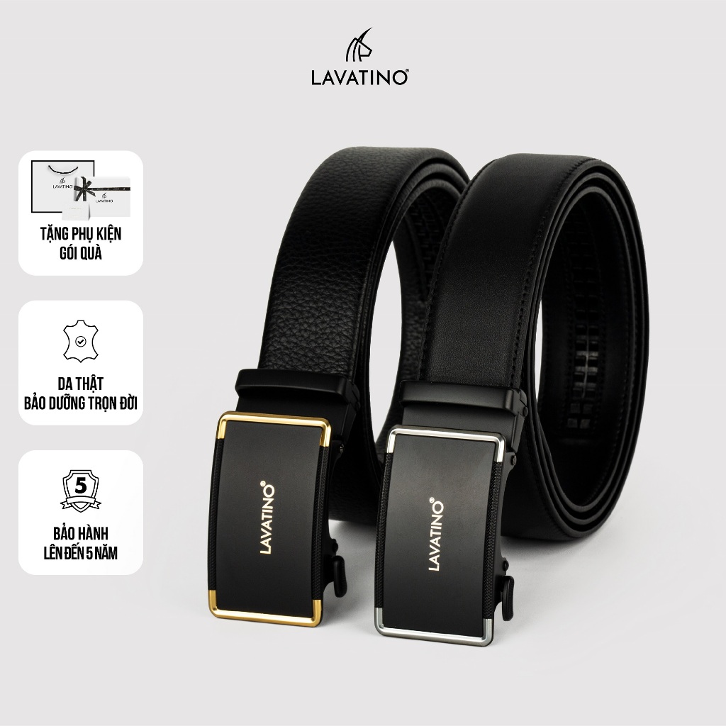 Thắt Lưng Nam Da Bò Cao Cấp Hàng Hiệu Lavatino Khoá Tự Động Thiết Kế Sang Trọng TINO 03