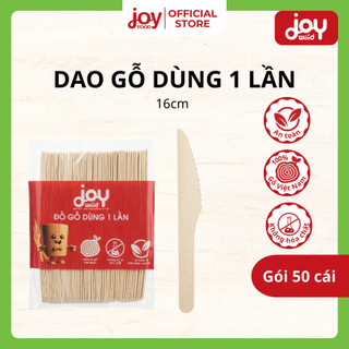  Set dao gỗ JOY WOOD 16cm cao cấp dùng 1 lần cắt bánh kem thức ăn thân thiện môi trường  50 cái  