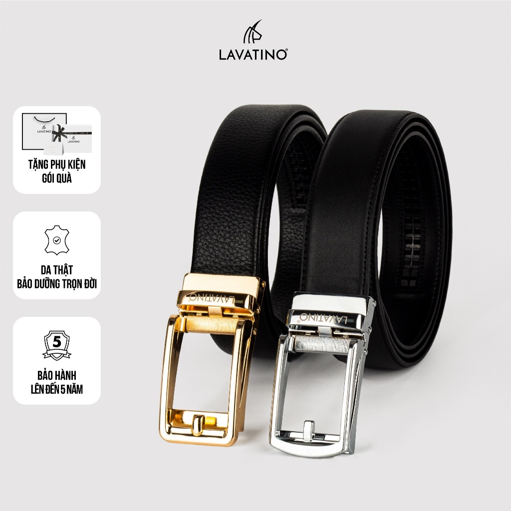 Thắt lưng nam cao cấp thiết kế mặt khóa tự động chính hãng Lavatino - TI11