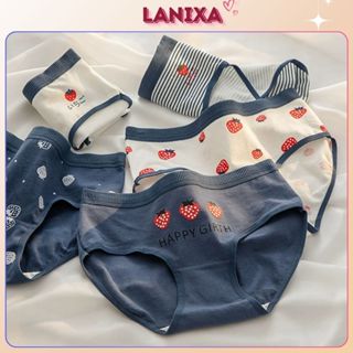 Quần lót nữ cotton đáy hai lớp êm ái kháng khuẩn khử mùi họa tiết siêu dễ thương cute LANIXA L8021