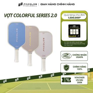Vợt pickleball Facolos Colorful Collection 2.0 (Sport Series 16MM) nâng cấp với mặt vợt carbon T300